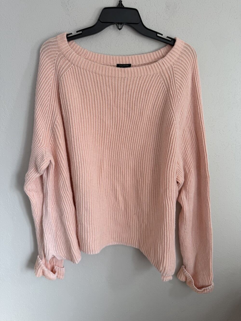 Talbots Light Pink Wool Blend Cropped Sweater Womens 3X Coquette Feminine